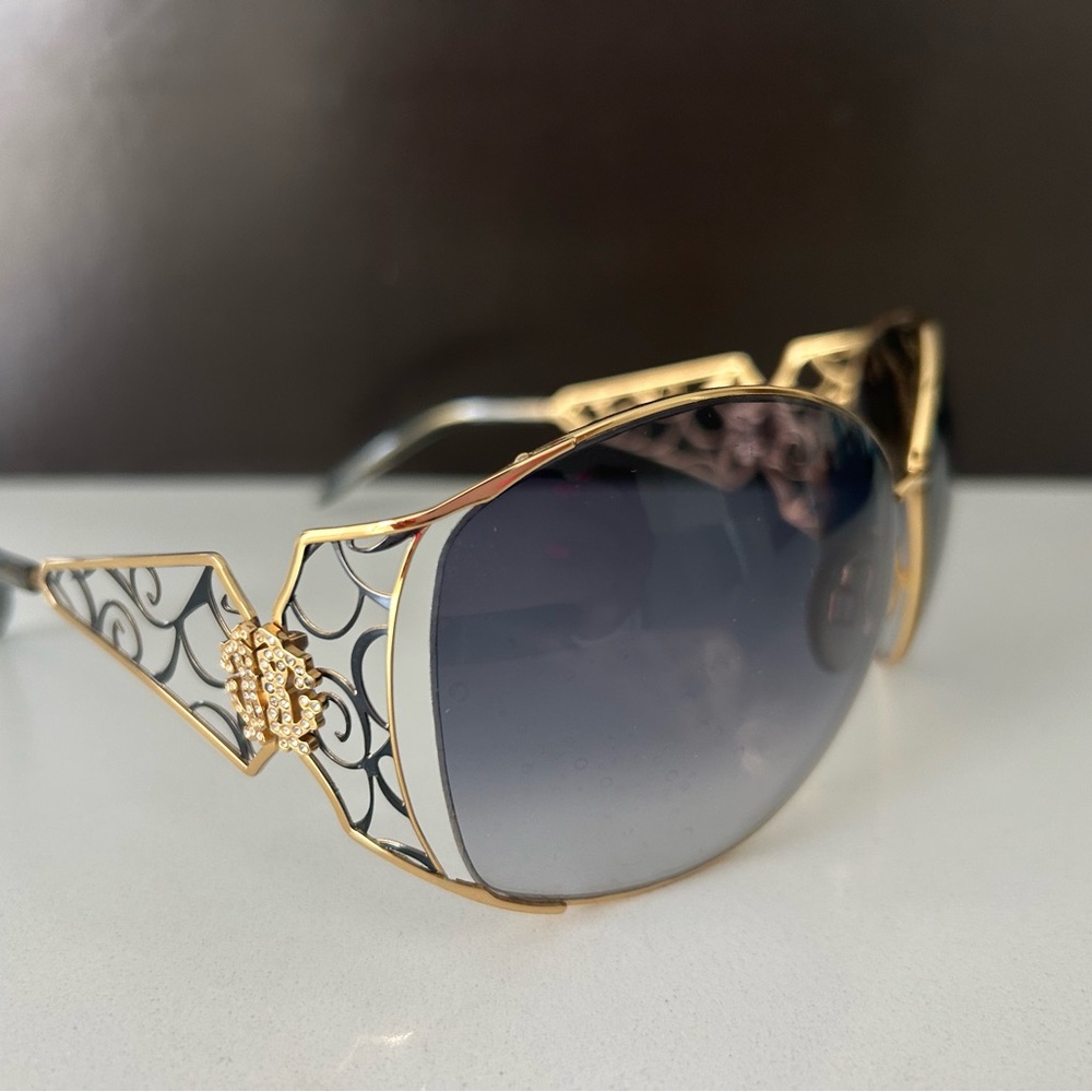 Roberto Cavalli Elegant Gold and Black Sunglasses